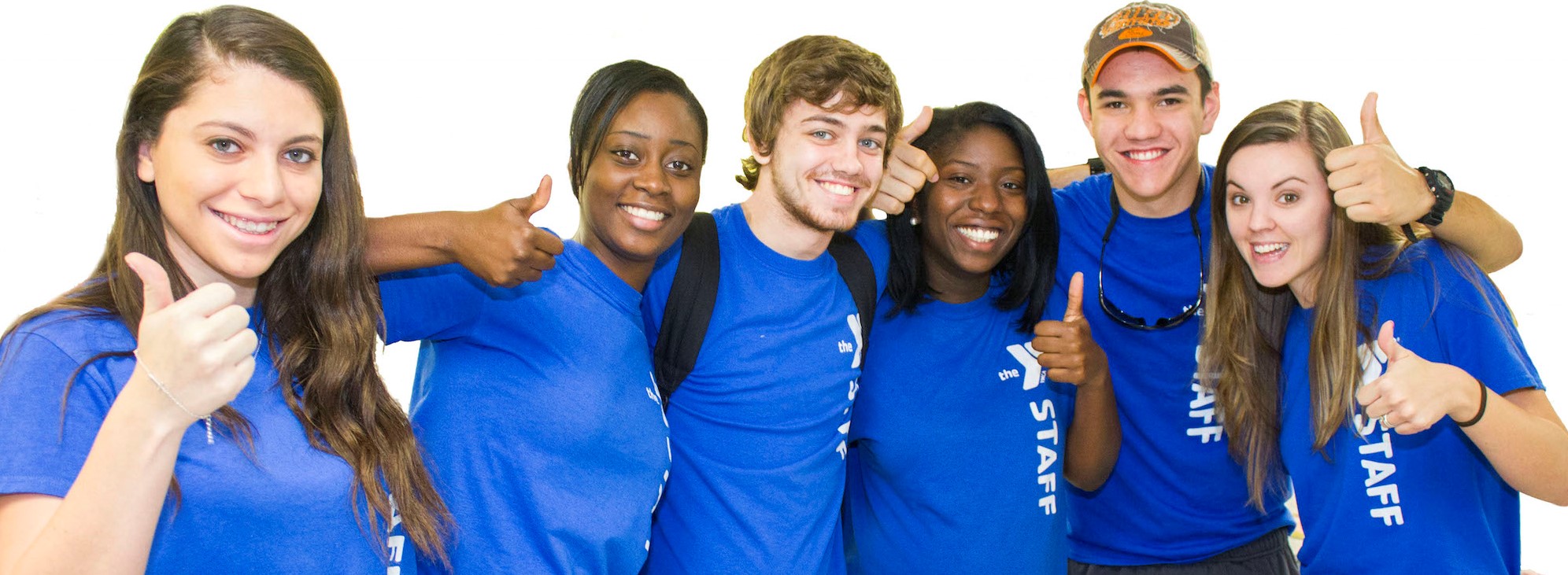 Staff members with thumbs up