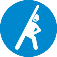 Blue Circle with person exercising