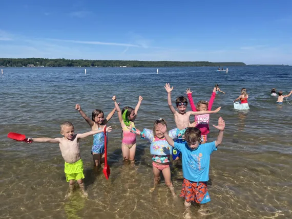 Kids in water