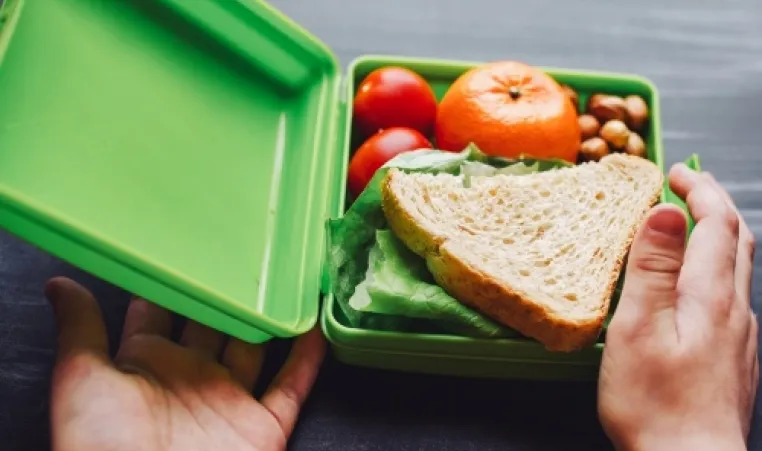 Child with a healthy meal