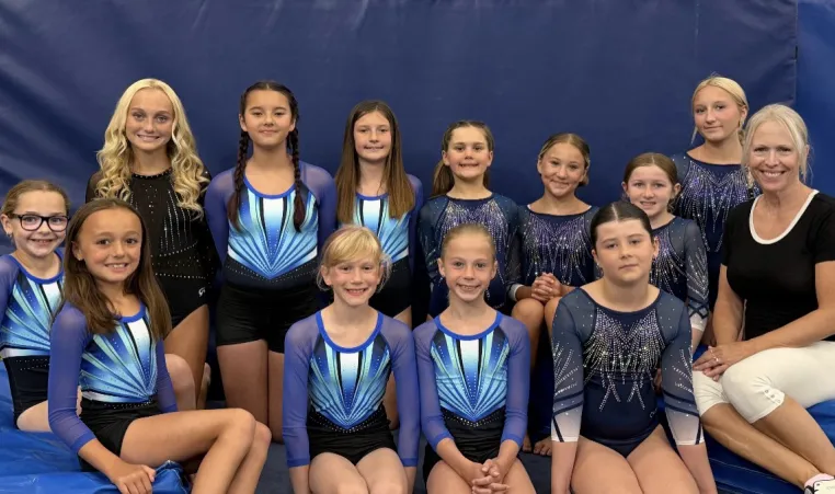 Striver Gymnasts National Team blue and black uniforms