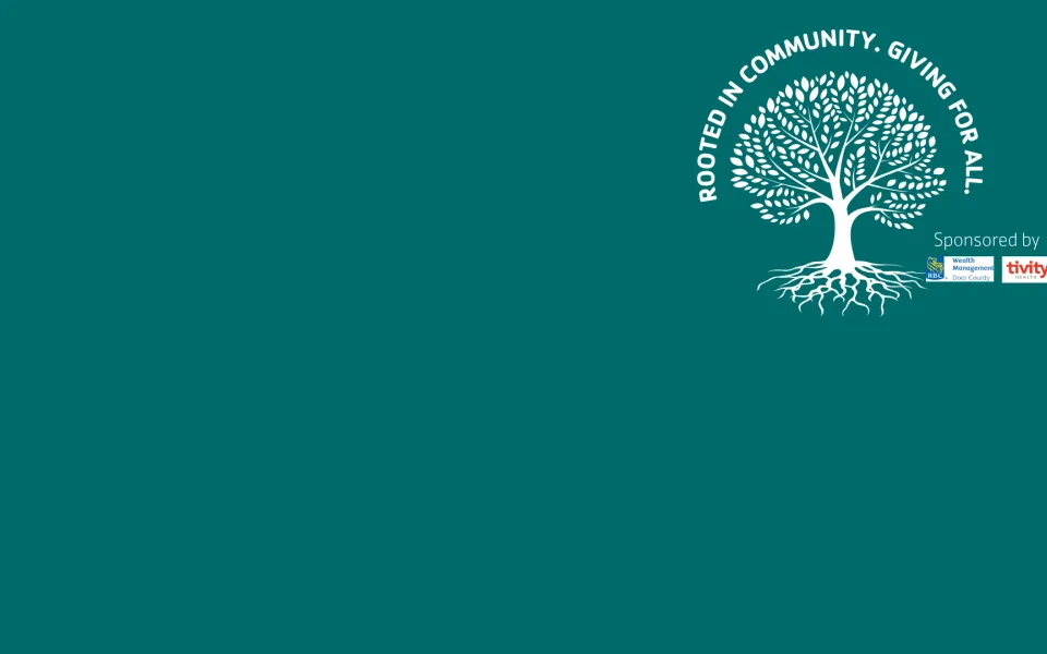 Dark green background with a white image of a tree